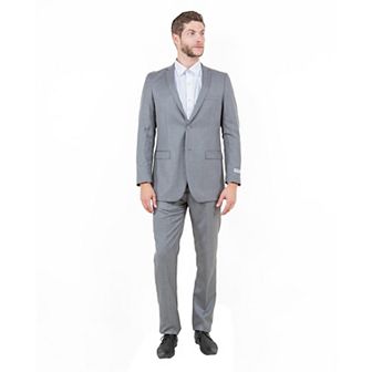 Men's 2 pc Sharkskin Suit Set, Slim-Fit
