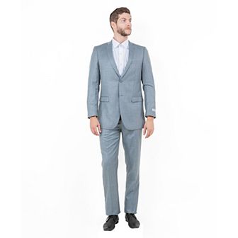 Men's 2 pc Sharkskin Suit Set, Slim-Fit