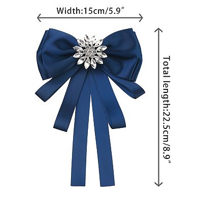 Women's Prom Bowknot Bow Tie Rhinestone Ribbon Bow Brooch For Shirt Dress