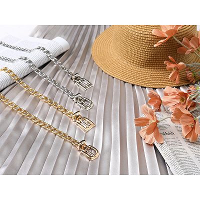 slim fit dress slacks Golden Flair Leaf Chain Belt main image 0