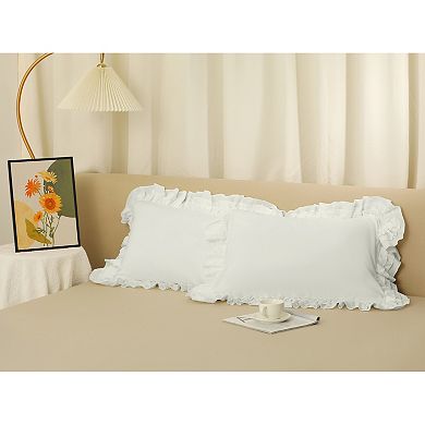 Triple Ruffle Pillowcases, Set Of 2 Pillow Covers, Pillow Shams With Envelope Closure
