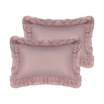 Triple Ruffle Pillowcases, Set Of 2 Pillow Covers, Pillow Shams With Envelope Closure