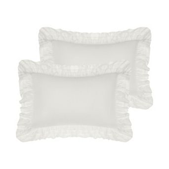 Triple Ruffle Pillowcases, Set Of 2 Pillow Covers, Pillow Shams With Envelope Closure