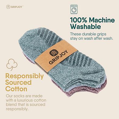 Gripjoy Men's Low Cut Socks With Grips (pack Of 3)