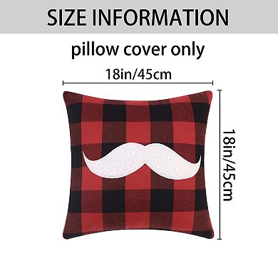 Pack Of 2 Plaid Print Throw Pillow Covers Farmhouse Cushion Covers Decorative Pillowcase 18"x18"