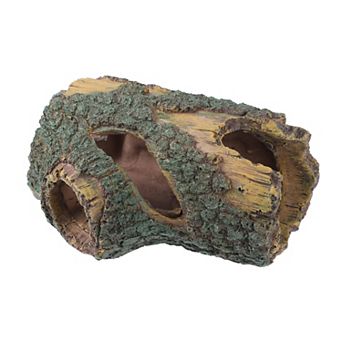 Aquarium Decorations Hollow Tree Trunk Ornament Resin Fish Accessories Brown Green 5.51"x3.74"
