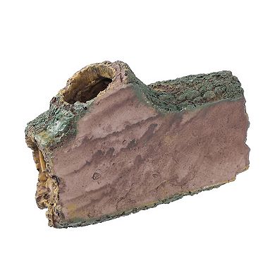 Aquarium Decorations Hollow Tree Trunk Ornament Resin Fish Accessories Brown Green 5.51"x3.74"