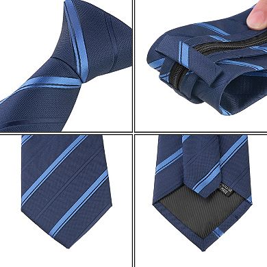 Men's Zipper Tie Pre-Tied Classic Patterned Neck Ties
