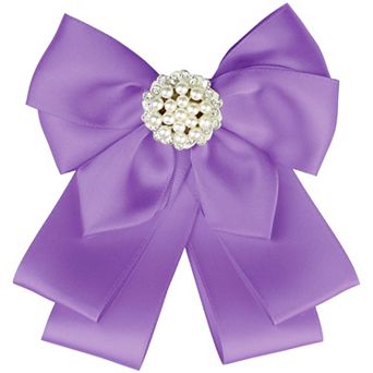 Women's Ribbon Brooch Bowknot Necktie School Uniform Pin Collar Bow Ties With Beads