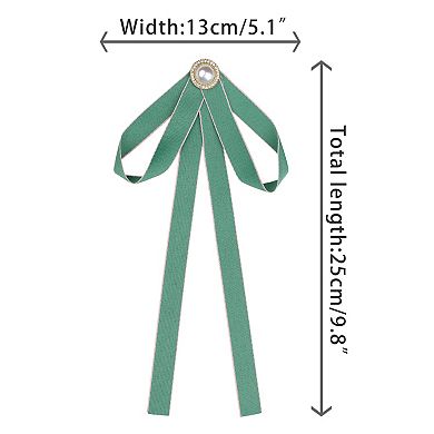 Women's Brooch Pin Bow Tie Satin Bow Brooch With Pearl For Wedding Party