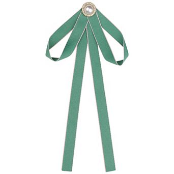 Women's Brooch Pin Bow Tie Satin Bow Brooch With Pearl For Wedding Party