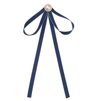 Women's Brooch Pin Bow Tie Satin Bow Brooch With Pearl For Wedding Party