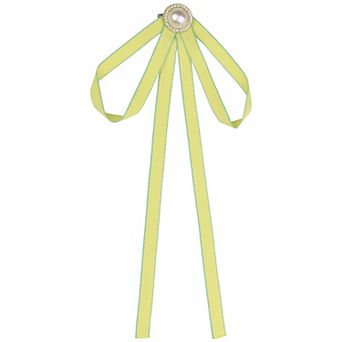 Women's Brooch Pin Bow Tie Satin Bow Brooch With Pearl For Wedding Party