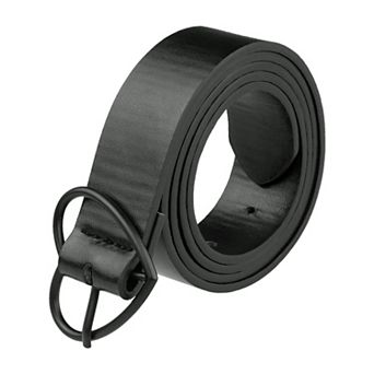 Women's Black Casual Leather Belt With Black Buckle Ladies Waist Belt For Jeans Pant