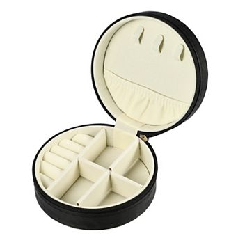 Portable Round Jewelry Box Jewelry Organizer Box For Travel For Trip 1 pc