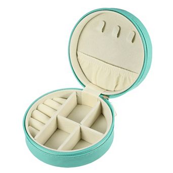 Portable Round Jewelry Box Jewelry Organizer Box For Travel For Trip 1 pc