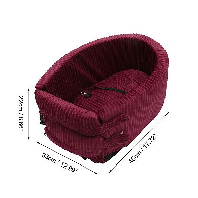 Dog Car Seat Adjustable Straps For Medium Small Sized Puppy Cat Seat Pets Non Slip Corduroy Brown