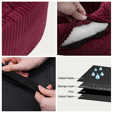 Dog Car Seat Adjustable Straps For Medium Small Sized Puppy Cat Seat Pets Non Slip Corduroy Brown