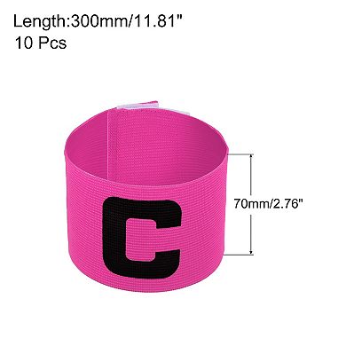 11.8x2.8" Soccer Captain Armband, Nylon Elastic Protective Arm Badge, 10 Pack