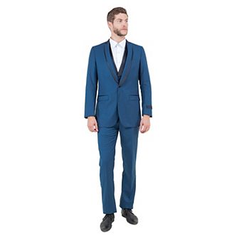Men's 3 pc Tuxedo Set w/ Satin Shawl Collar & Expandable Pants