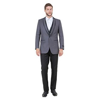 Men's 3 pc Tuxedo Set w/ Satin Shawl Collar & Expandable Pants
