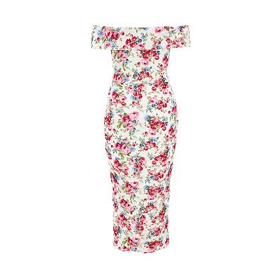 Quiz Women's Floral Bardot Midi Dress