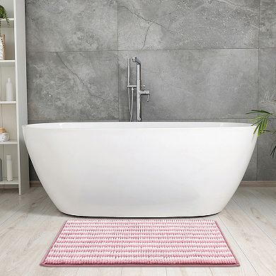 Chenille Plush Bathroom Rug Quick Dry Soft Water Absorbent Non Slip Bath Floor Mat