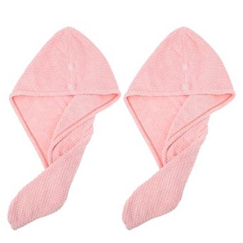 2 pc Soft Hair Towel Wrap Drying Cap Coral Fleece For Wet Long Hair