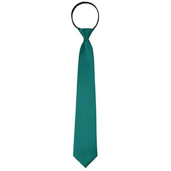 Solid Color Tie, Satin Shine Pretied Knot, Zipper Ties For Men Formal Casual