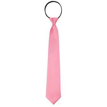 Solid Color Tie, Satin Shine Pretied Knot, Zipper Ties for Men Formal Casual