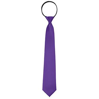 Solid Color Tie, Satin Shine Pretied Knot, Zipper Ties For Men Formal Casual