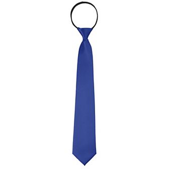 Solid Color Tie, Satin Shine Pretied Knot, Zipper Ties For Men Formal Casual