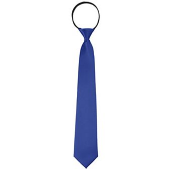 Solid Color Tie, Satin Shine Pretied Knot, Zipper Ties For Men Formal Casual