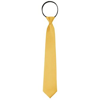 Solid Color Tie, Satin Shine Pretied Knot, Zipper Ties For Men Formal Casual