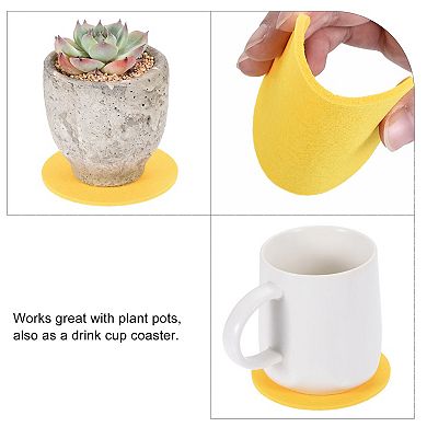 4" 6" 8" 10" Round Plant Coasters Felt Reversible Pad Mat, 16 In 1 Set