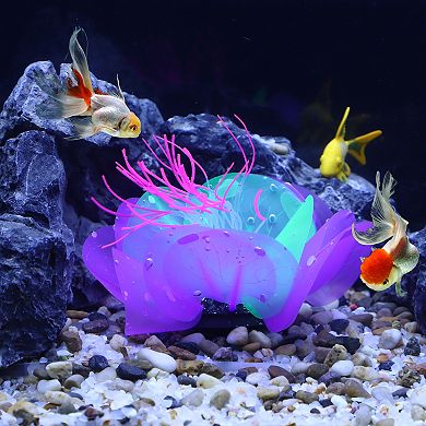 Aquarium Simulation Coral Aquatic Flower Silicone Fluorescent Coral Glow Ornaments Fish Tank