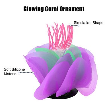 Aquarium Simulation Coral Aquatic Flower Silicone Fluorescent Coral Glow Ornaments Fish Tank