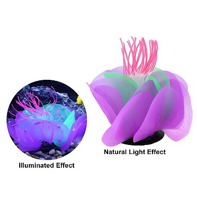Aquarium Simulation Coral Aquatic Flower Silicone Fluorescent Coral Glow Ornaments Fish Tank