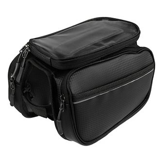 Bike Front Frame Bag With Touch Screen Phone Holder Storage Bag For Road Mountain Bike