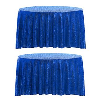 2 Pack Round Tablecloths, Polyester Sequin Table Covers For Dining Room Parties Or Dances 47"x47"