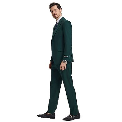 Men's Stacy Adams Hybrid-fit 3pc Notch Lapel Suit Set, Jacket Vest And Pants