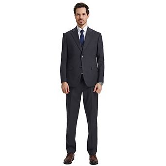 Men's Stacy Adams Hybrid-fit 3 pc Notch Lapel Suit Set, Jacket Vest And Pants