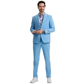 Men's Stacy Adams Hybrid-fit 3 pc Notch Lapel Suit Set, Jacket Vest And Pants