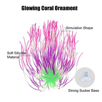 Aquarium Simulation Coral Fireworks Flower Fluorescent Glow Ornaments Fish Tank Decor
