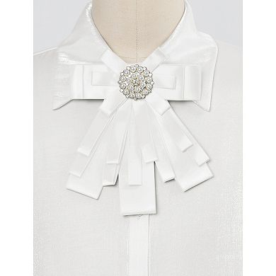 Women's Ribbon Brooch Bowknot Necktie Bow Brooches Pre-tied Bow Ties