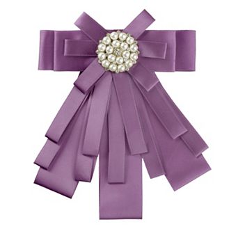 Women's Ribbon Brooch Bowknot Necktie Bow Brooches Pre-tied Bow Ties