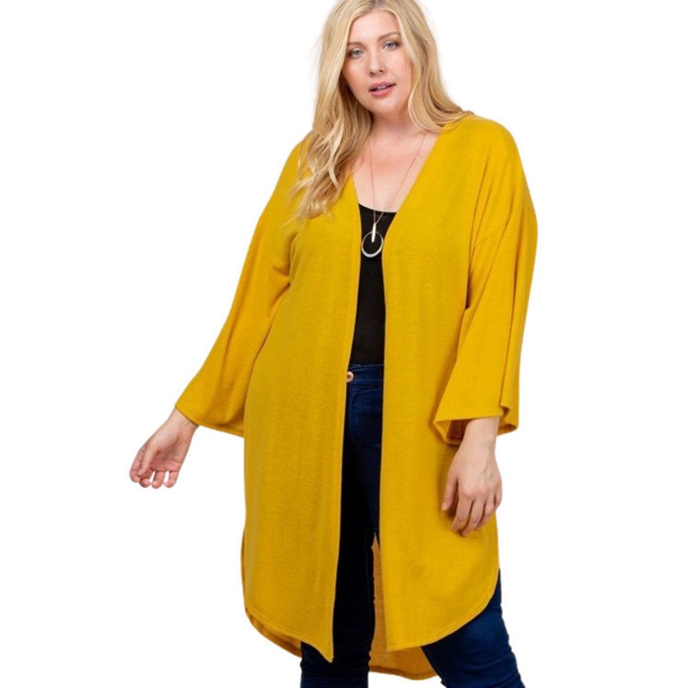 Plus Size Lace Open Front Cardigan