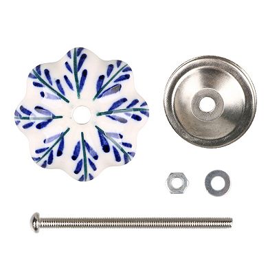 Household Hand Painted Ceramic Door Knobs Cabinet Drawer Pull Handles 6pcs