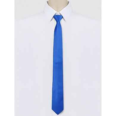 Men's Pretied Solid Color Zipper Neck Tie Adjustable Strap Skinny Tie
