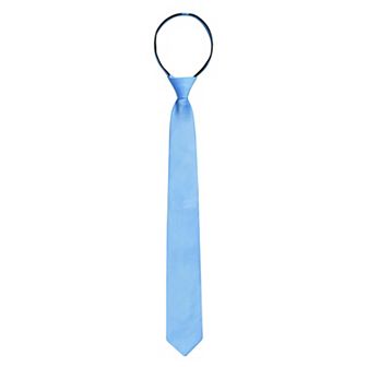 Men's Pretied Solid Color Zipper Neck Tie Adjustable Strap Skinny Tie